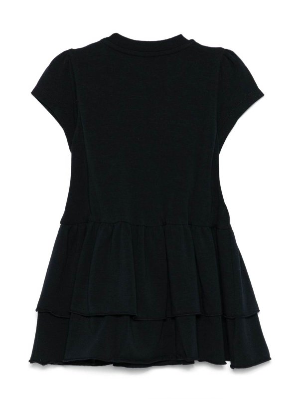 MONCLER: short dresses online - Blue Short Dress In Cotton With Logo