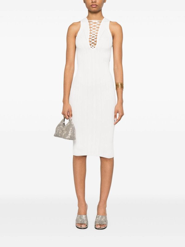 ELISABETTA FRANCHI buy online White Midi Dress With Crossover Strap