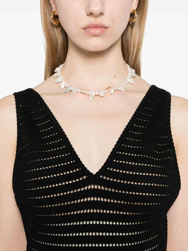 ELISABETTA FRANCHI: maxi dresses online - Black Long Dress In Openwork Knit