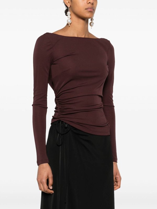 Elisabetta Franchi MD01352E2644 関税送料込 Elisabetta Franchi Tシャツ - ブラウン | MD01352E2644
