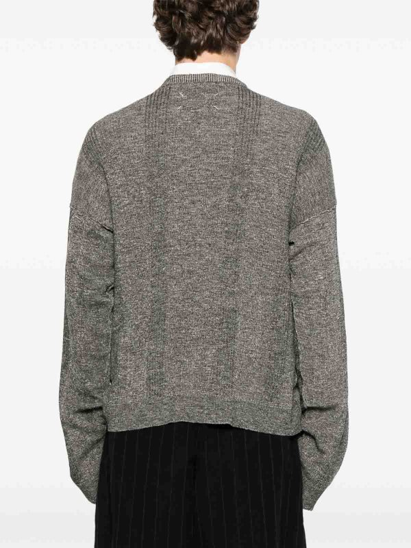 Maison Margiela buy online V-Neck Skintwear In Grey Linen And Cotton