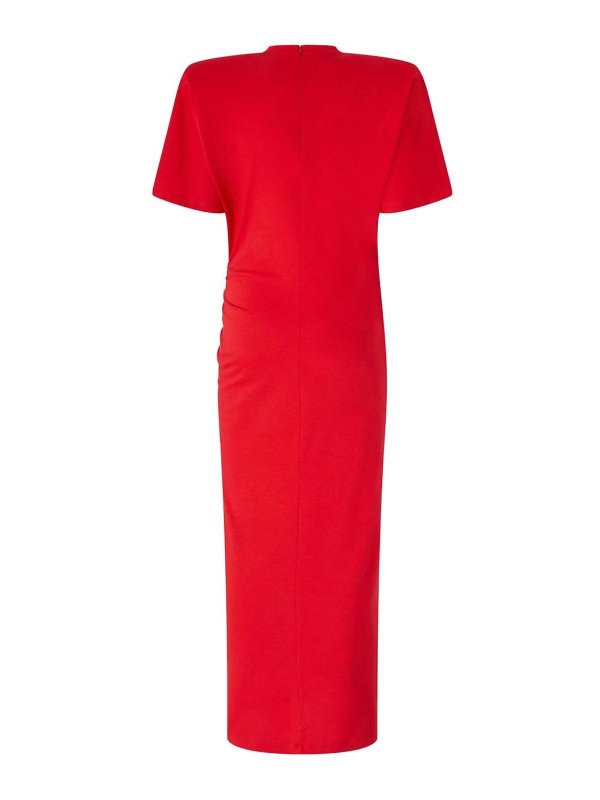 Pinko Red Midi Dress With Slit - Red - Women
