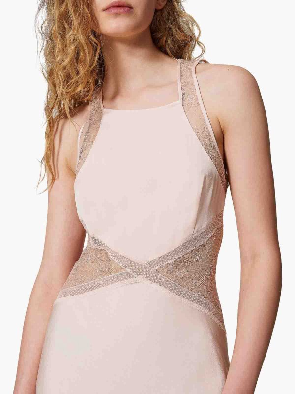 マキシドレス - ベージュ shop online: TWINSET