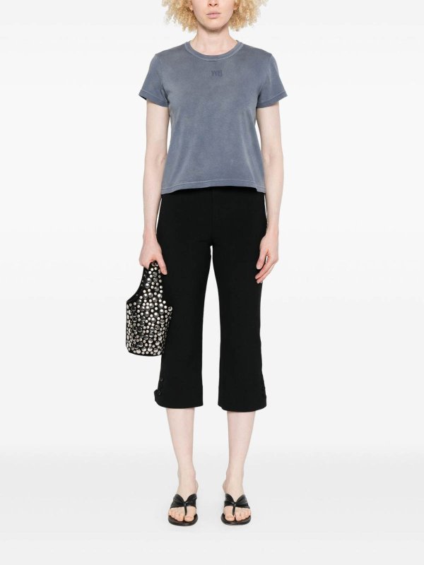 The Best Shops ALEXANDER WANG: t-shirts - Blue Short-Sleeve T-Shirt With Logo