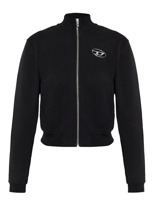 DIESEL: Sweatshirts & Sweaters - Black Cotton Zip Up Sweatshirt