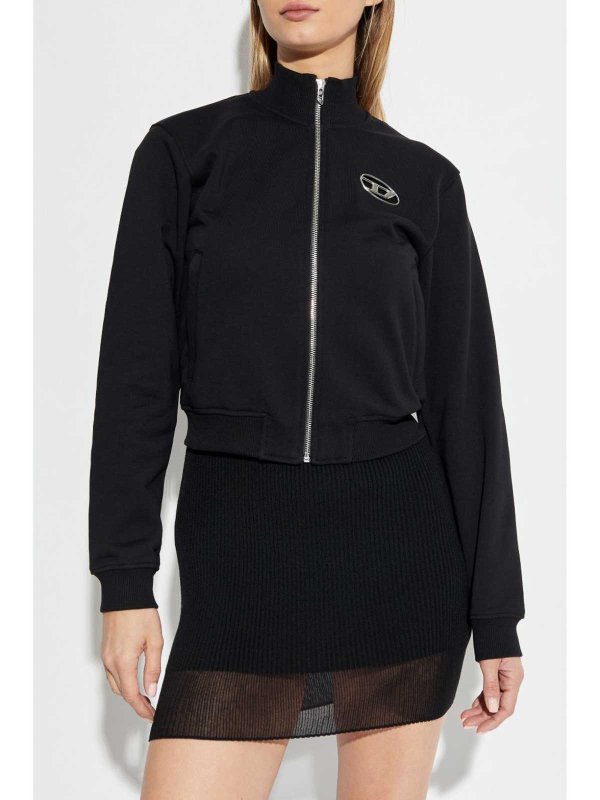 DIESEL: Sweatshirts & Sweaters online - Black Cotton Zip Up Sweatshirt