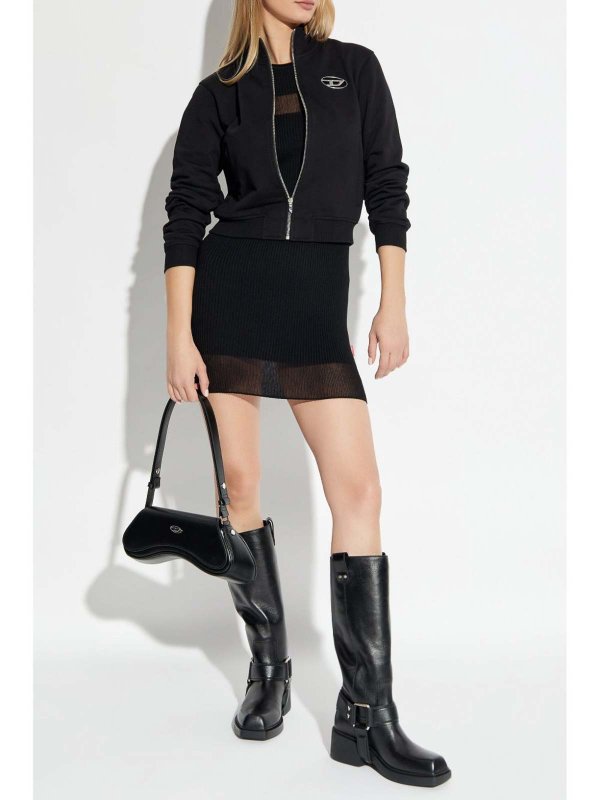 The Best Shops DIESEL: Sweatshirts & Sweaters - Black Cotton Zip Up Sweatshirt