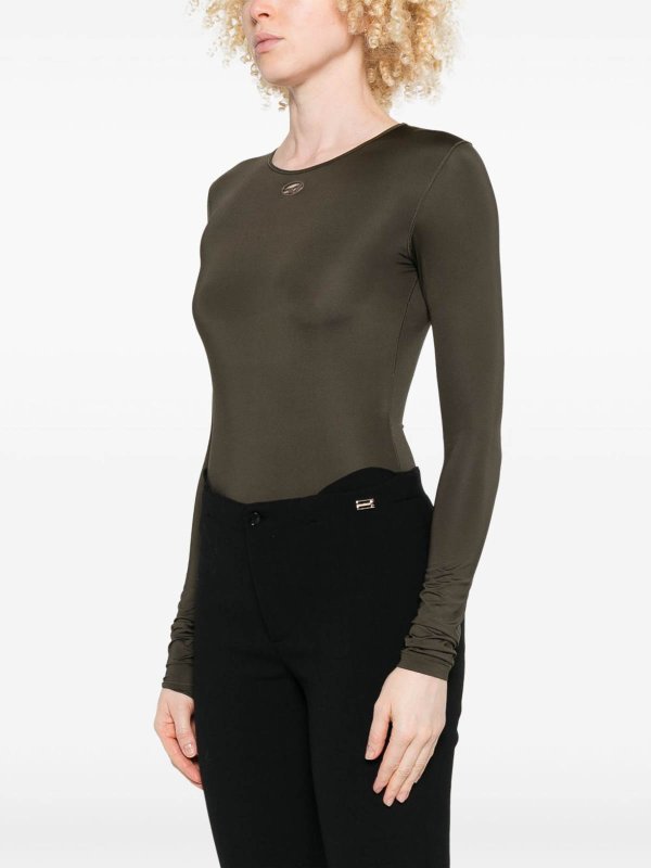DIESEL: crew necks online - Dark Green  Bodysuit