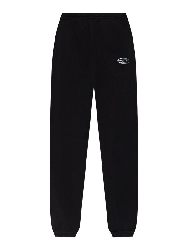 DIESEL: tracksuit bottoms - Black Cotton Sweatpants With Logo