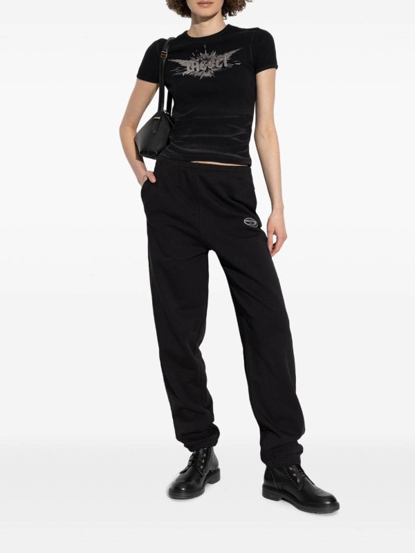 Black Cotton Sweatpants With Logo shop online: DIESEL
