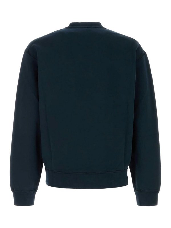 DSQUARED2: maglia collo rotondo online - Spacca in squadra di cotone blu navy