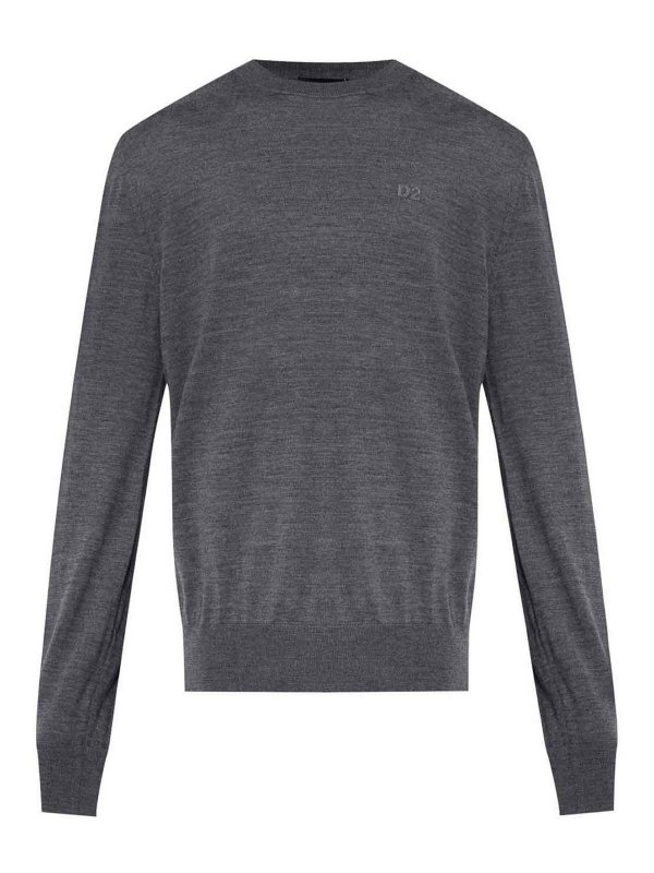 DSQUARED2: crew necks - Grey Virgin Wool Sweater