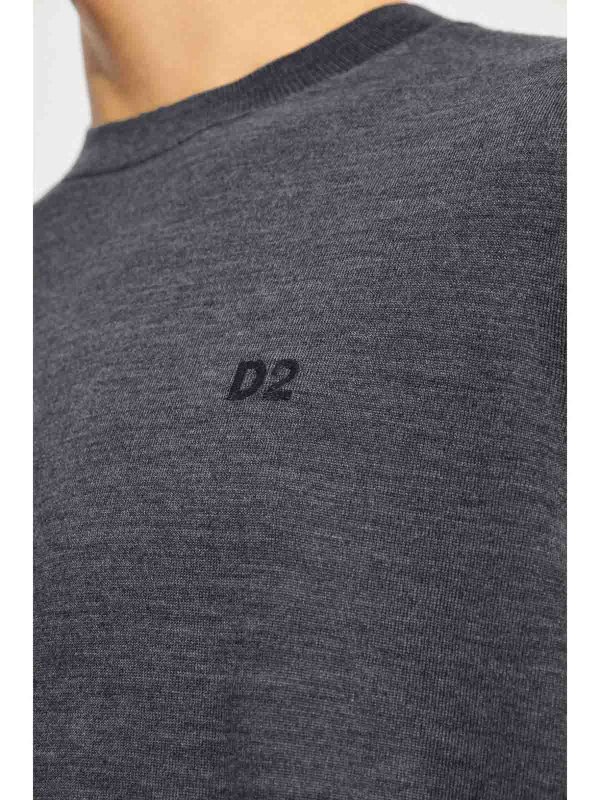 Grey Virgin Wool Sweater shop online: DSQUARED2