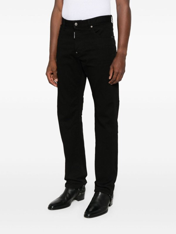 DSQUARED2: bootcut jeans online - Black Stretch-Cotton Jeans