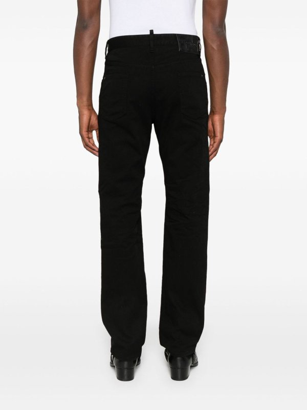 The Best Shops DSQUARED2: bootcut jeans - Black Stretch-Cotton Jeans
