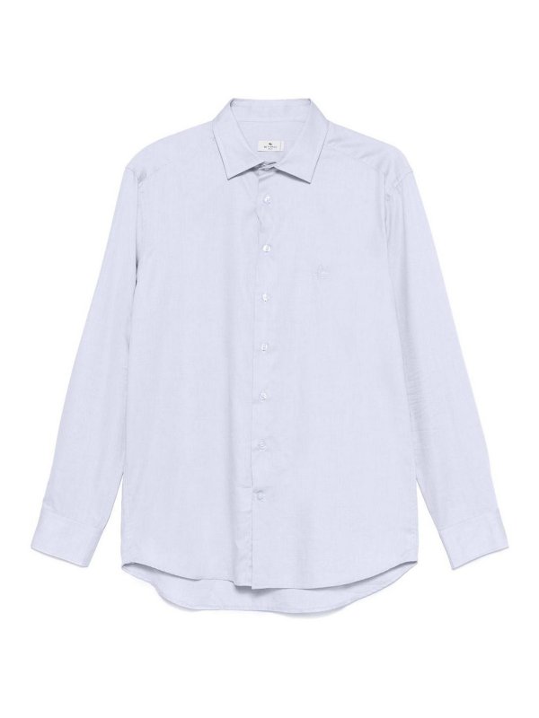 ETRO: shirts - Light Blue Cotton Shirt