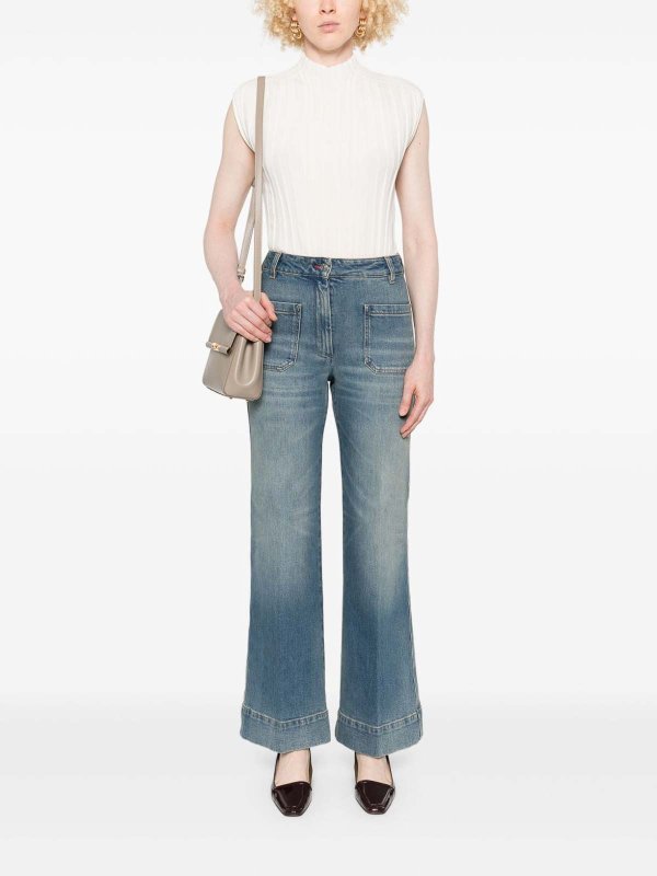 VICTORIA BECKHAM buy online Stretch Jeans With Logo Patch