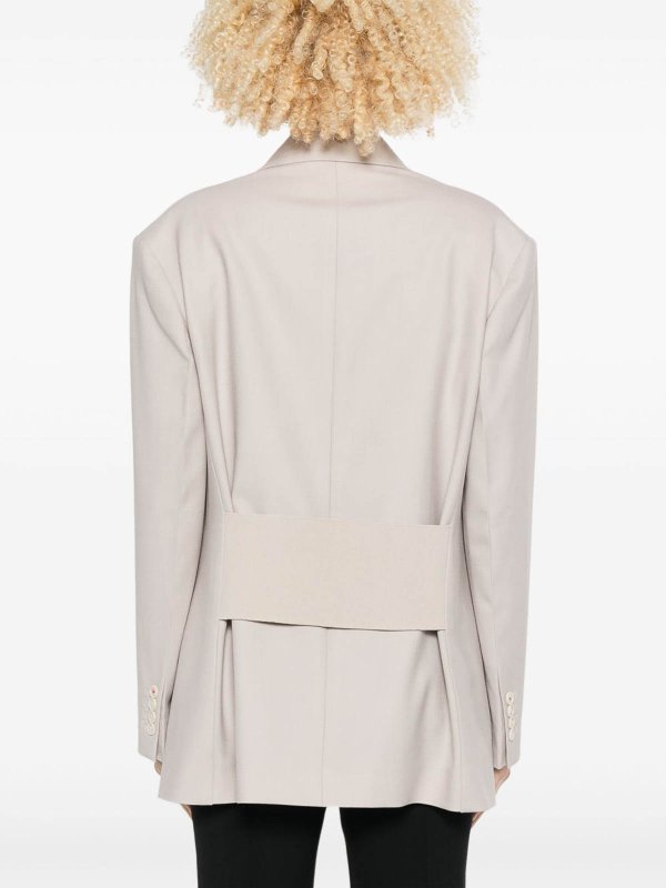 The Best Shops VICTORIA BECKHAM: blazers - Beige Double-Breasted Blazer