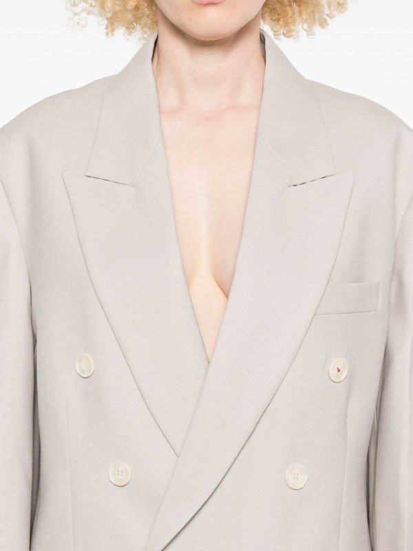 Beige Double-Breasted Blazer shop online: VICTORIA BECKHAM
