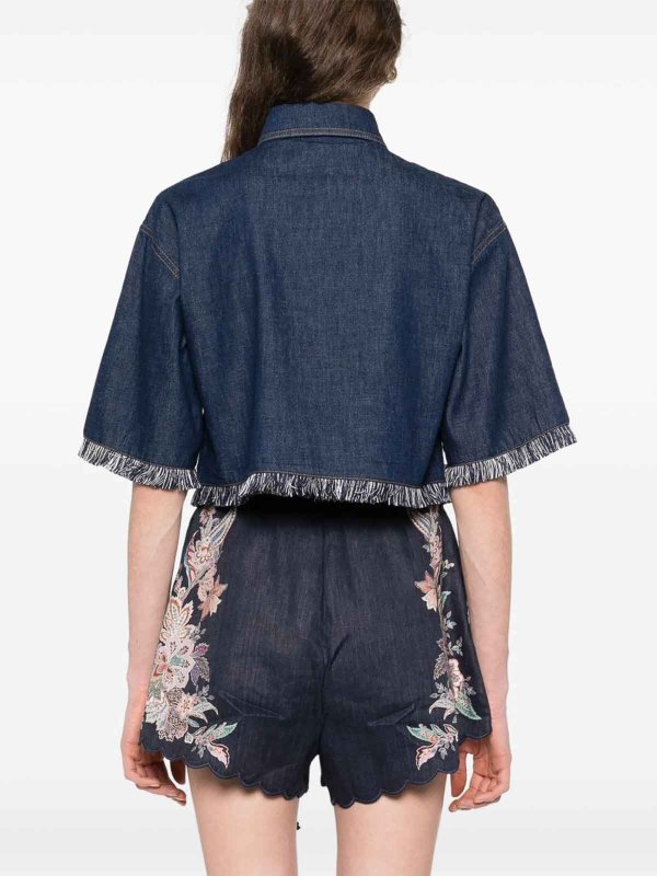 The Best Shops ZIMMERMANN: shirts - Indigo Blue Cotton Denim Shirt