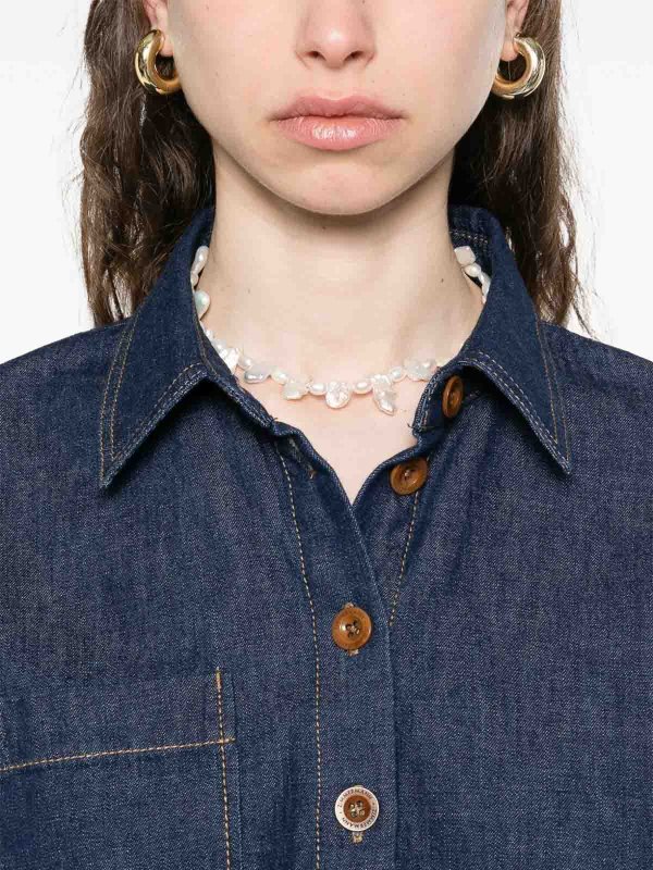 Indigo Blue Cotton Denim Shirt shop online: ZIMMERMANN