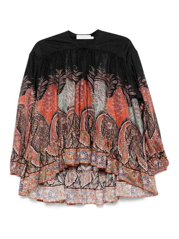 ZIMMERMANN: blouses - Rhiannon Ruffle Billow Silk Blouse