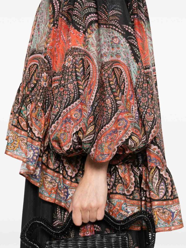 ZIMMERMANN: blouses online - Rhiannon Ruffle Billow Silk Blouse