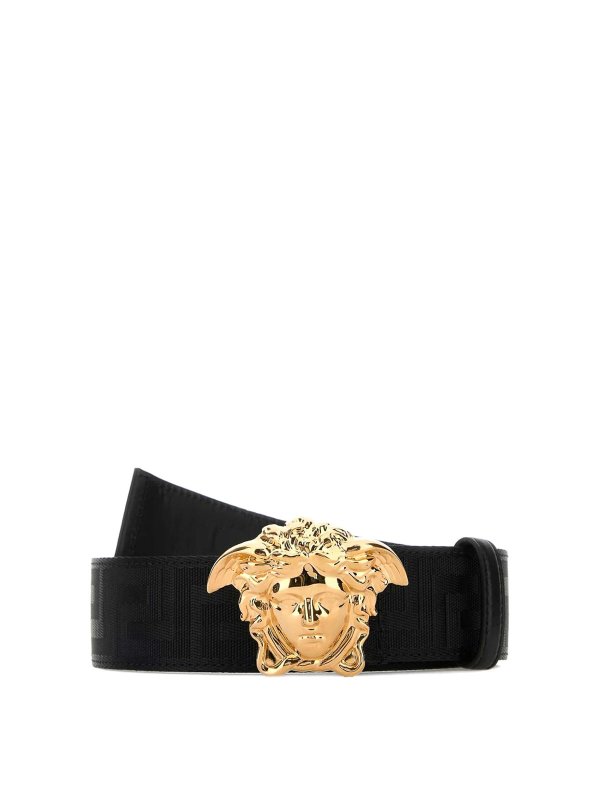 VERSACE: belts - Black Calfskin Belt