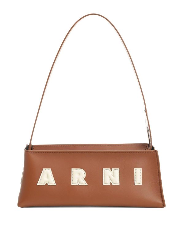Marni: shoulder bags - Brown Leather Shoulder Bag