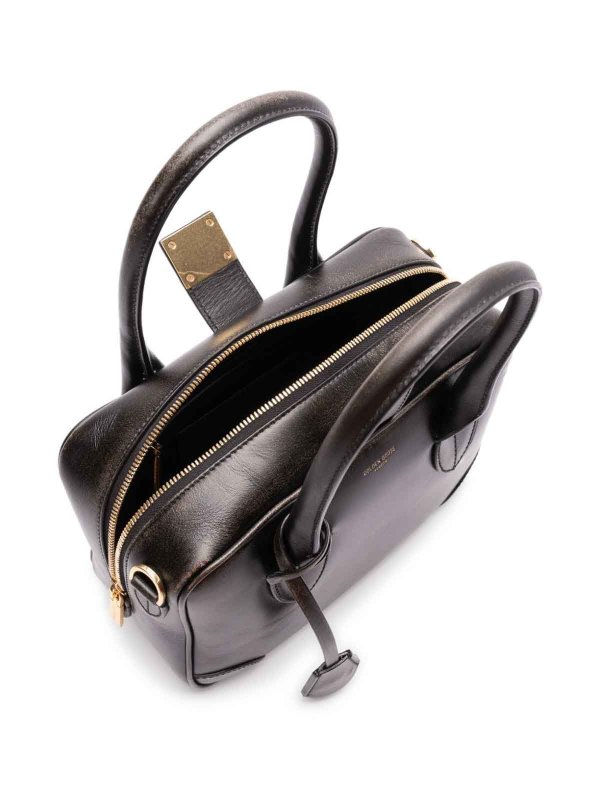 VITA TOTE BAG in pelle nera shop online: GOLDEN GOOSE