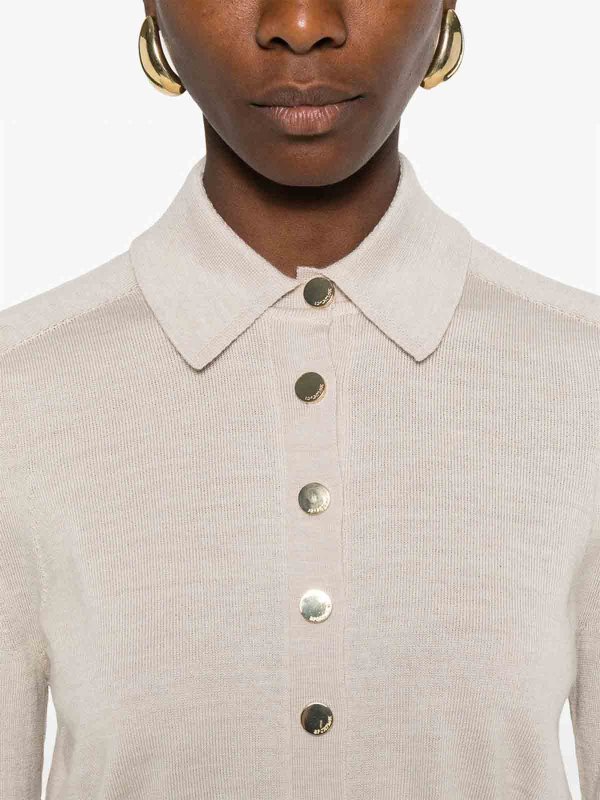 The Best Shops SPORTMAX: Strickpullover mit Rundhalsausschnitt - Rundhalspullover - Beige