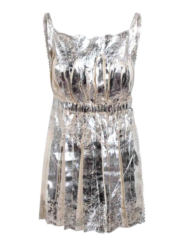 RABANNE: Tops & Tank tops - Laminate pleated satin top