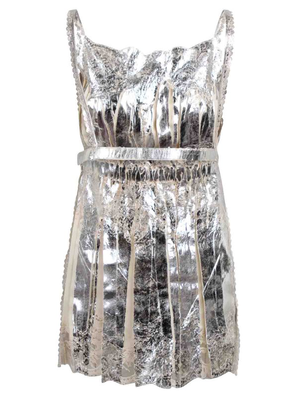 RABANNE: Tops & Tank tops online - Laminate pleated satin top