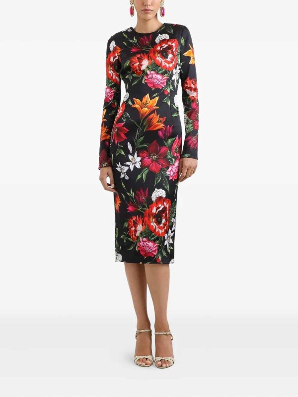 The Best Shops DOLCE & GABBANA: knee length dresses - Floral Print Dress
