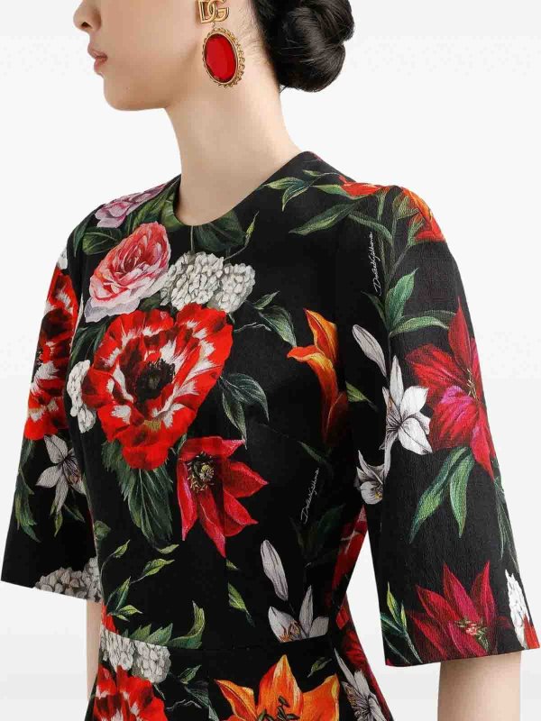 DOLCE & GABBANA: Robe longueur genou online - Robe Au Genou - Noir