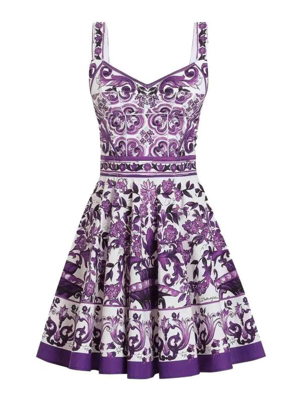 DOLCE & GABBANA: Knielange Kleider - Knielanges Kleid - Weiß