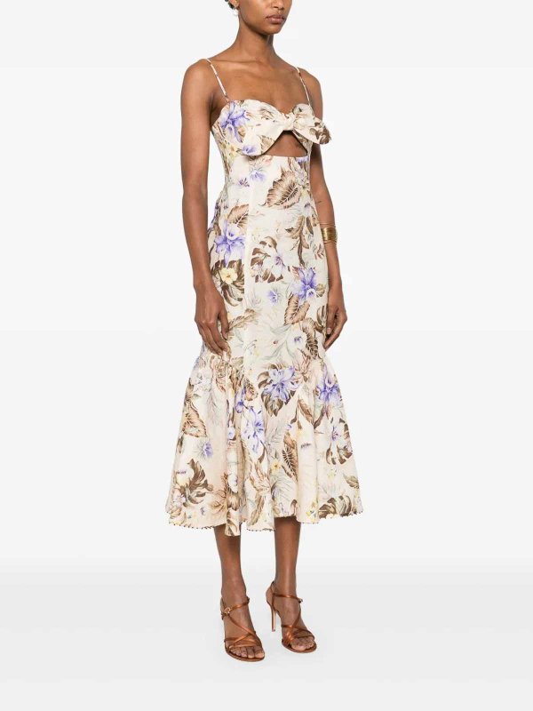 ZIMMERMANN: Knielange Kleider online - Knielanges Kleid - Weiß