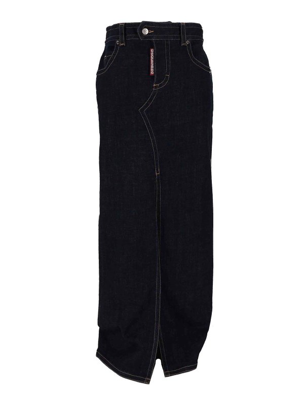 DSQUARED2: ロングシャツ - ロングスカート - ダークブルー