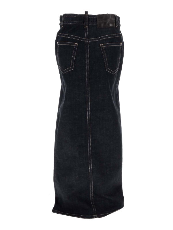 ロングスカート - ダークブルー shop online: DSQUARED2
