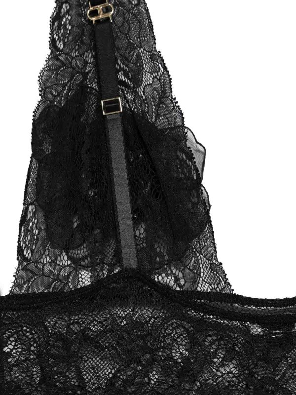 The Best Shops ELISABETTA FRANCHI: Tops & Tank tops - 3D-Flowers Tulle Bodysuit