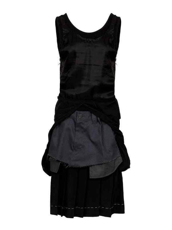 Maison Margiela: Knielange Kleider - Knielanges Kleid - Dunkelgrau