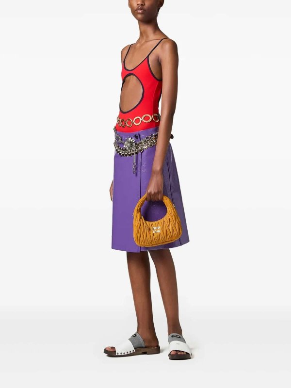 MIU MIU: cross body bags online - Wander Matelass Suede Hobo Bag