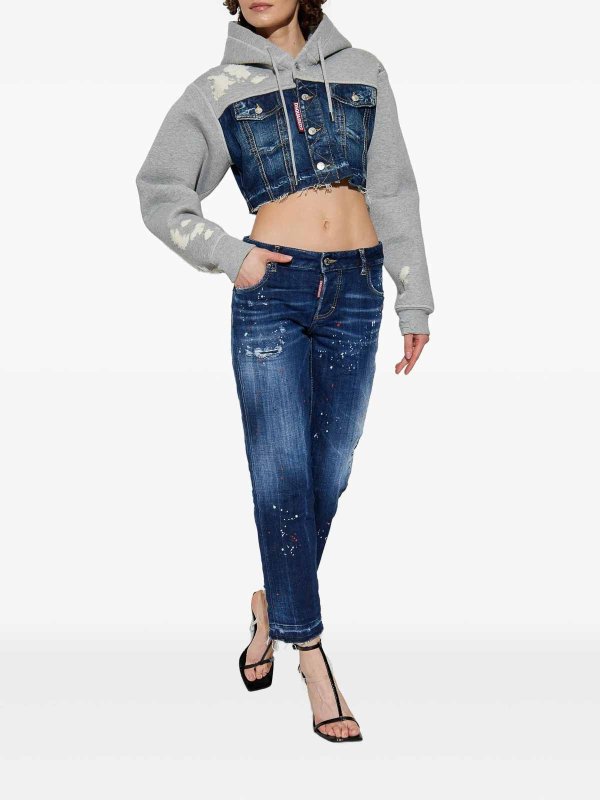 DSQUARED2: Jeans boot-cut online - Medium Easy Red Spots Wash Jenna