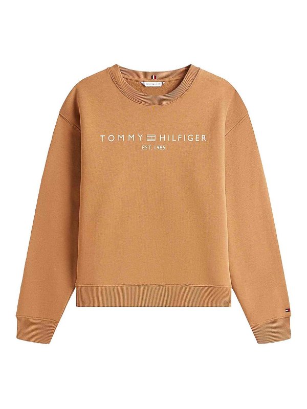 TOMMY HILFIGER: Pull col rond - Pull Col Rond - Marron Foncé