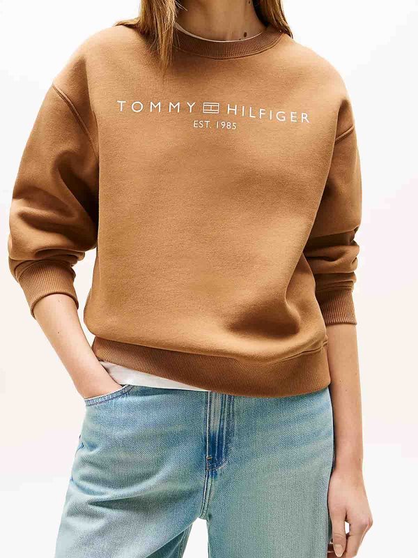 TOMMY HILFIGER: Pull col rond online - Pull Col Rond - Marron Foncé