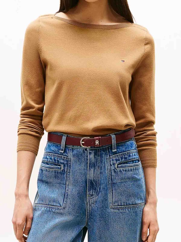 TOMMY HILFIGER: Strickpullover mit Rundhalsausschnitt online - Rundhalspullover - Dunkelbraun