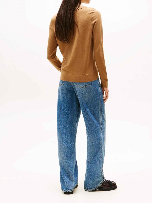 The Best Shops TOMMY HILFIGER: Strickpullover mit Rundhalsausschnitt - Rundhalspullover - Dunkelbraun