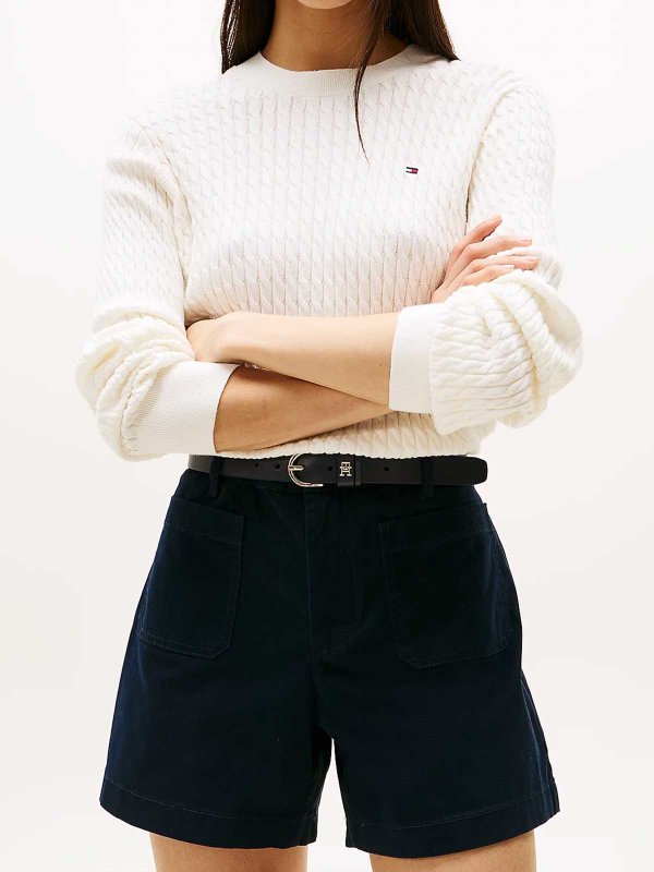 TOMMY HILFIGER: U-Boot-Ausschnitt online - U-Boot-Pullover - Weiß