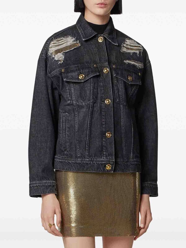 The Best Shops VERSACE: denim jacket - Blouson In Denim