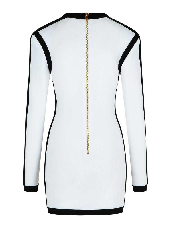 Balmain: ニーレングスドレス online - 膝丈ドレス - 白